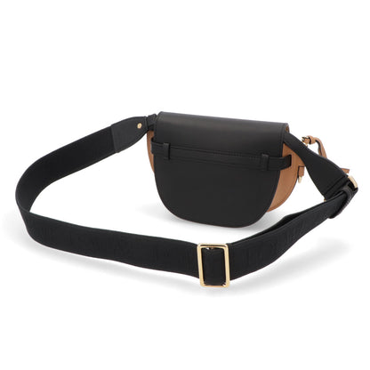 ロエベ LOEWE バッグ ショルダーバッグ レディース ゲート ミニ ブラック×ベージュ カーフスキン ジャガード織 アナグラムストラップ ロゴ バイカラー ミニバッグ 鞄 ゴールド金具 A650N46X25