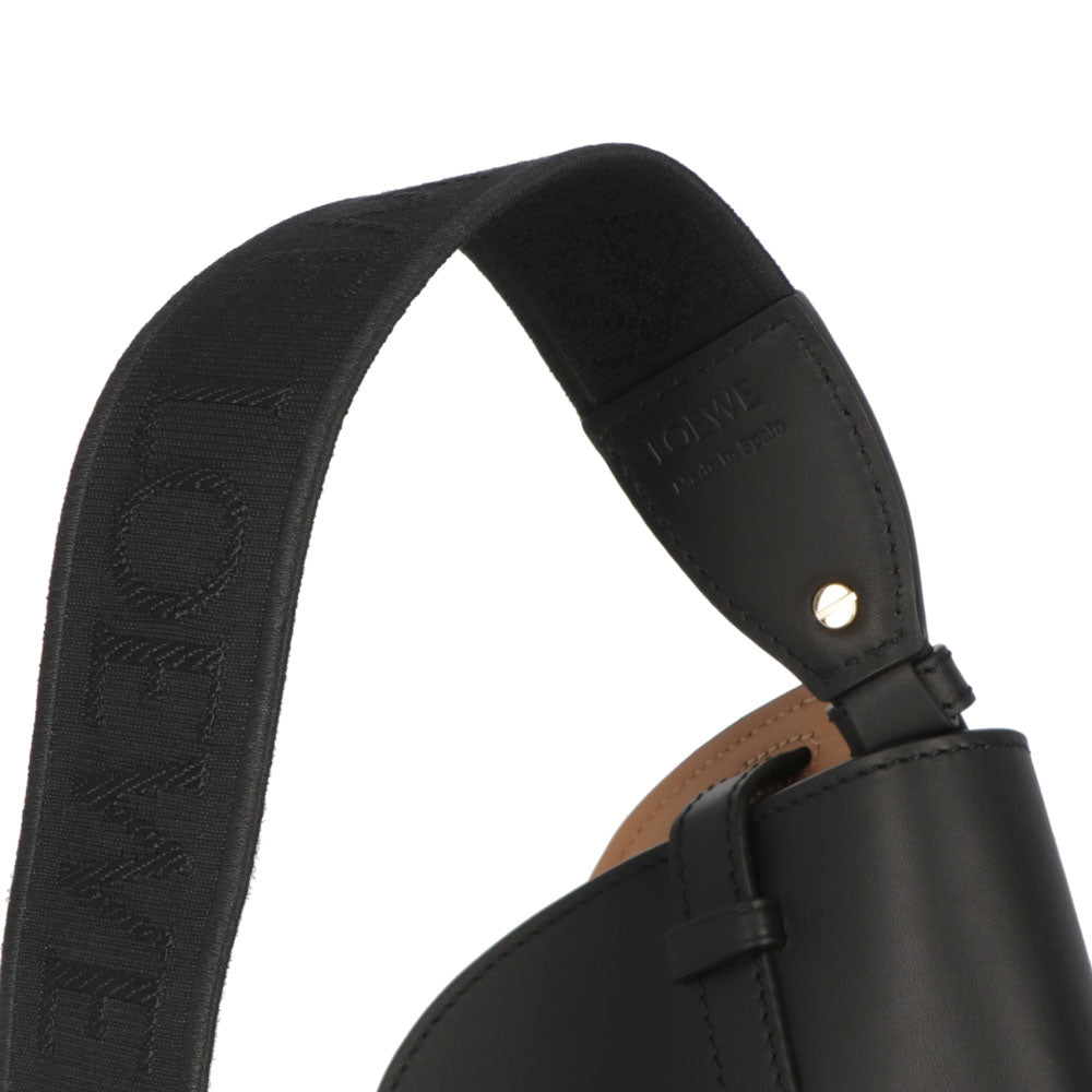 ロエベ LOEWE バッグ ショルダーバッグ レディース ゲート ミニ ブラック×ベージュ カーフスキン ジャガード織 アナグラムストラップ ロゴ バイカラー ミニバッグ 鞄 ゴールド金具 A650N46X25