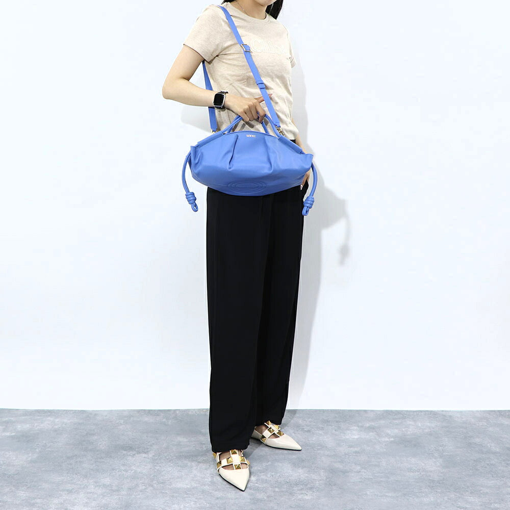 LOEWE パセオ スモール ライトブルー カーフスキン アナグラム