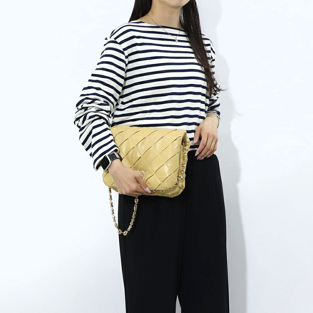 ロエベ LOEWE バッグ ショルダーバッグ レディース パファー ゴヤバッグ ベージュ系 パープル ラムスキン レザー 2way チェーンショルダー アナグラム ロゴ A896P41X14