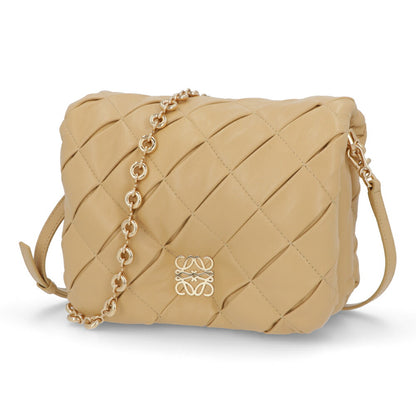 ロエベ LOEWE バッグ ショルダーバッグ レディース パファー ゴヤバッグ ベージュ系 パープル ラムスキン レザー 2way チェーンショルダー アナグラム ロゴ A896P41X14