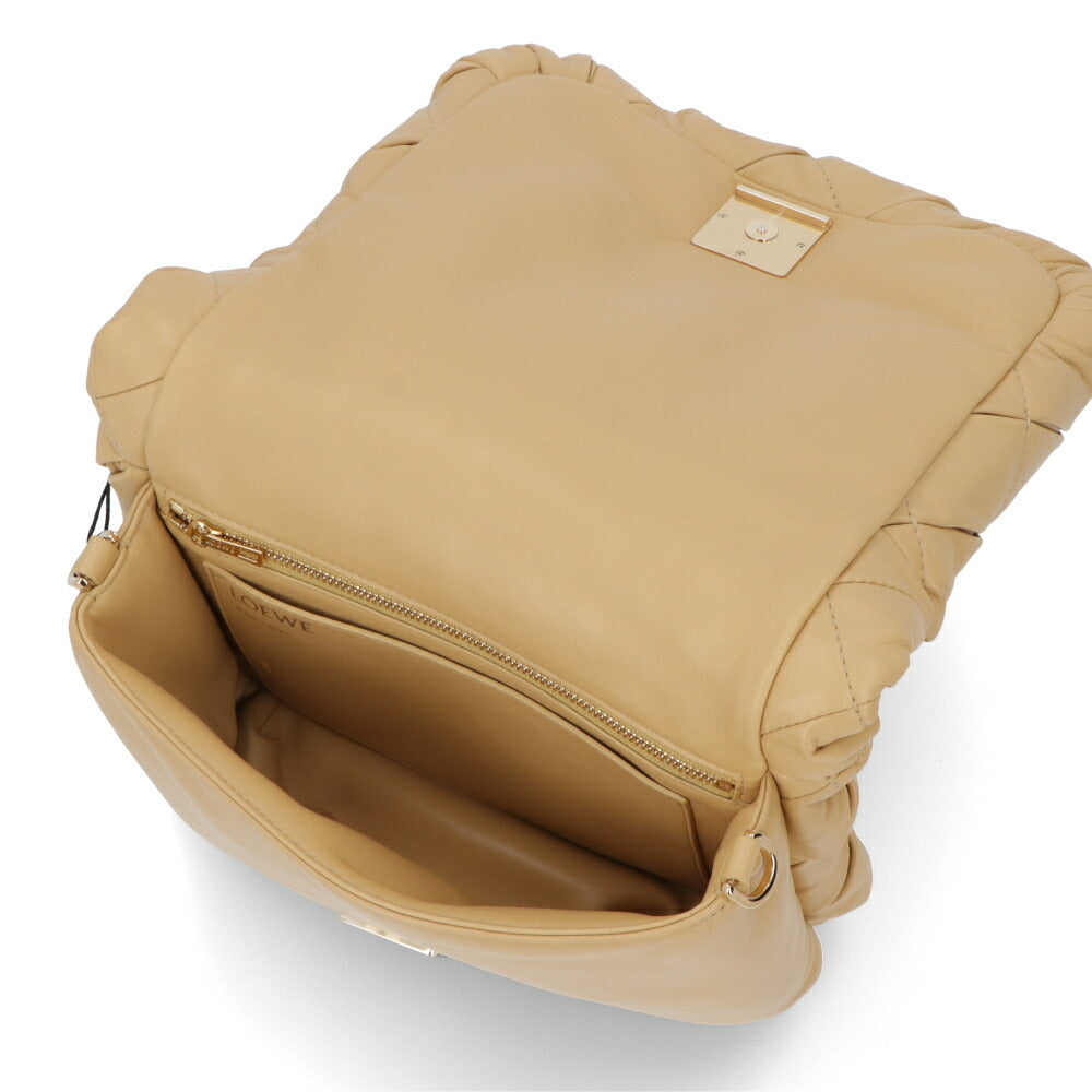 ロエベ LOEWE バッグ ショルダーバッグ レディース パファー ゴヤバッグ ベージュ系 パープル ラムスキン レザー 2way チェーンショルダー アナグラム ロゴ A896P41X14