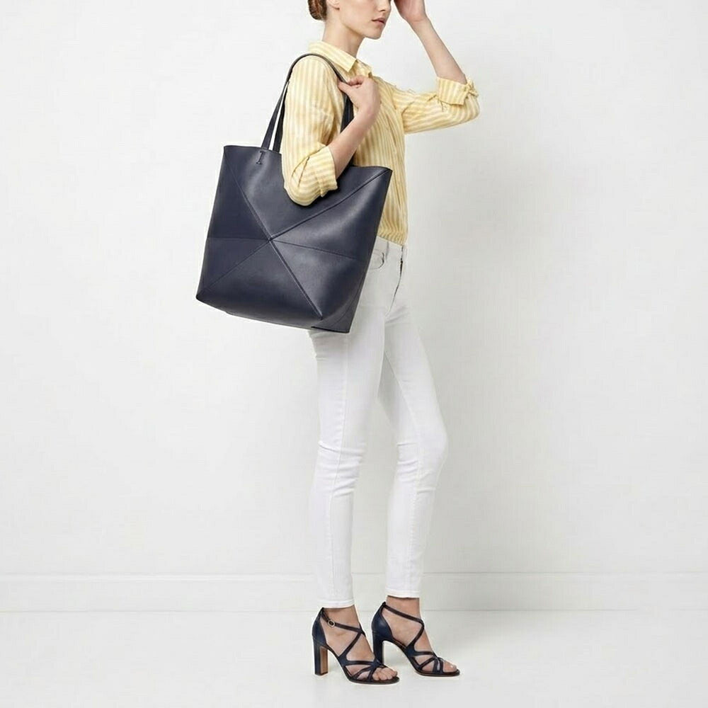 LOEWE ロエベ レディース バッグ トートバッグ PUZZLE FOLD TOTE ネイビー系 パズルバッグ ロゴ ラージサイズ B933Q18X01