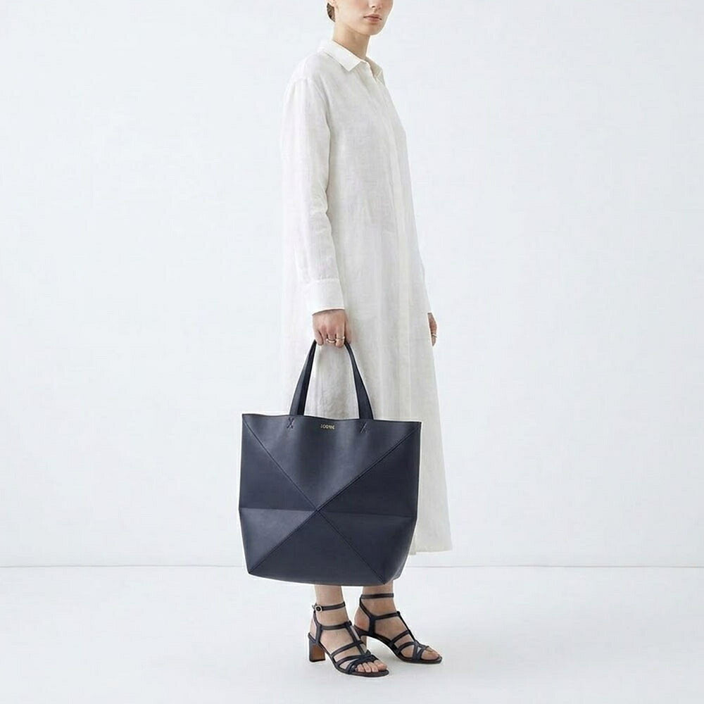 LOEWE ロエベ レディース バッグ トートバッグ PUZZLE FOLD TOTE ネイビー系 パズルバッグ ロゴ ラージサイズ B933Q18X01