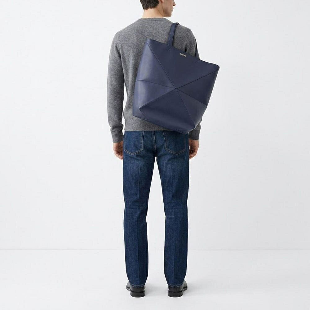 LOEWE ロエベ レディース バッグ トートバッグ PUZZLE FOLD TOTE ネイビー系 パズルバッグ ロゴ ラージサイズ B933Q18X01
