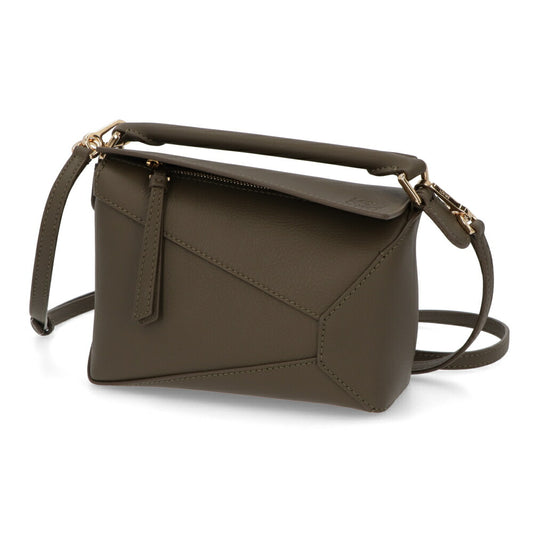 LOEWEショルダーバッグ レディース パズルエッジミニ カーキ A510P88X26