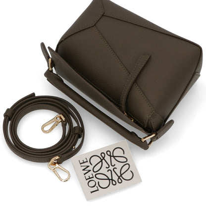 LOEWEショルダーバッグ レディース パズルエッジミニ カーキ A510P88X26