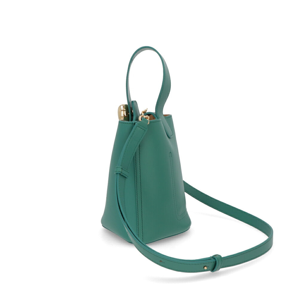 LOEWE ロエベ レディース バッグ ショルダーバッグ PEBBLE BUCKET BAG MINI ネイビー系 エメラルドグリーン 3WAY ロゴ ハンドバッグ AANBBBMX01