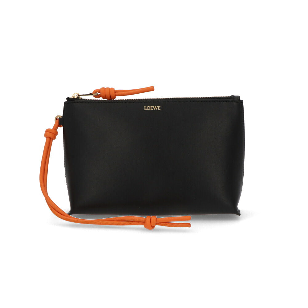 LOEWE ロエベ レディース バッグ クラッチ KNOT T POUCH ブラウン ブラック ボルドー ロゴ シンプル バイカラー CEM1KNPX01