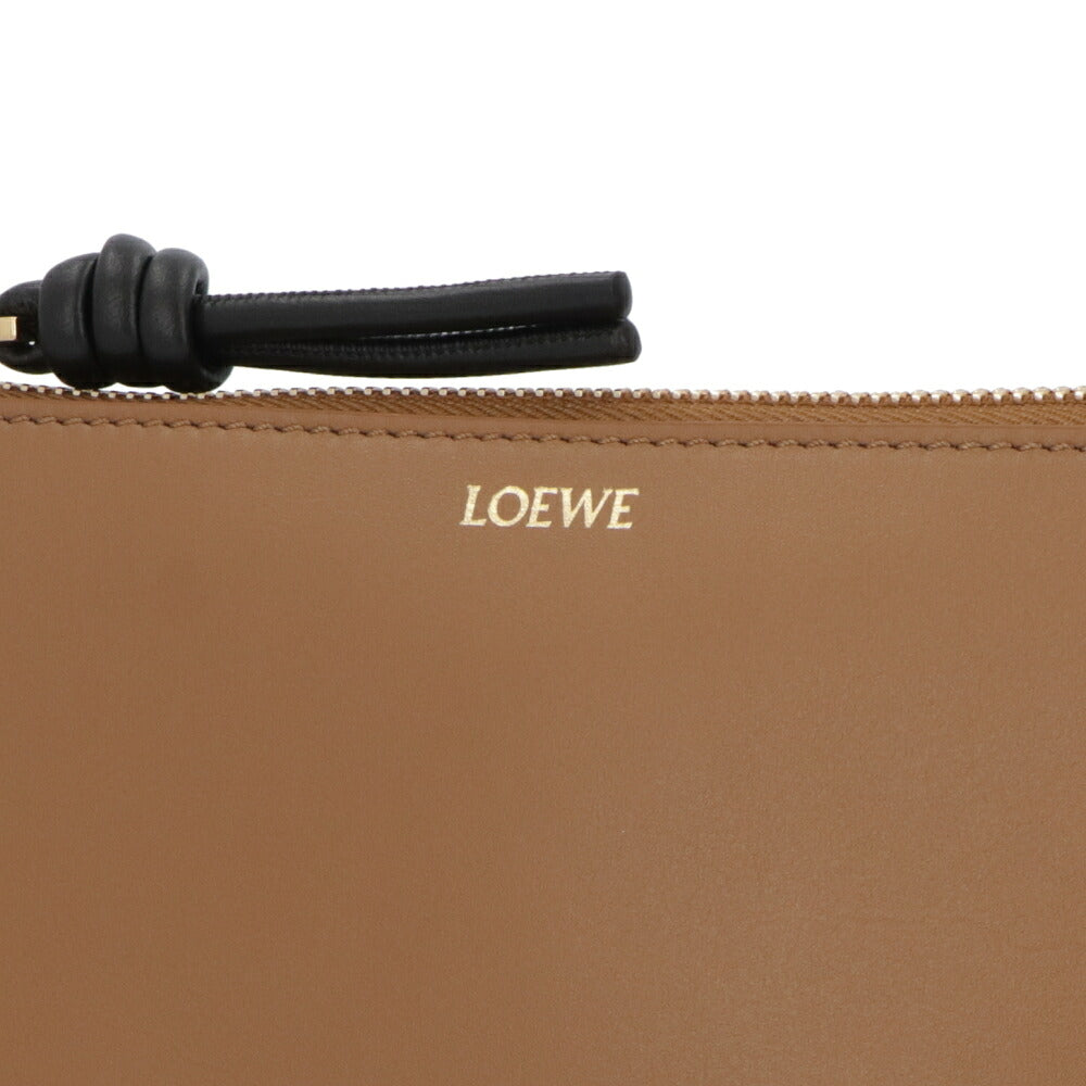 LOEWE ロエベ レディース バッグ クラッチ KNOT T POUCH ブラウン ブラック ボルドー ロゴ シンプル バイカラー CEM1KNPX01