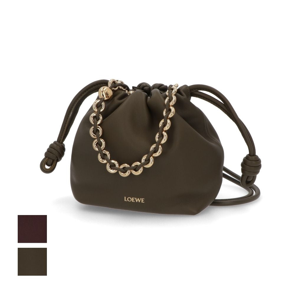 LOEWE ロエベ レディース バッグ ショルダーバッグ フラメンコミニ カーキ ワインレッド チェーンバッグ ロゴ A914CBPX03