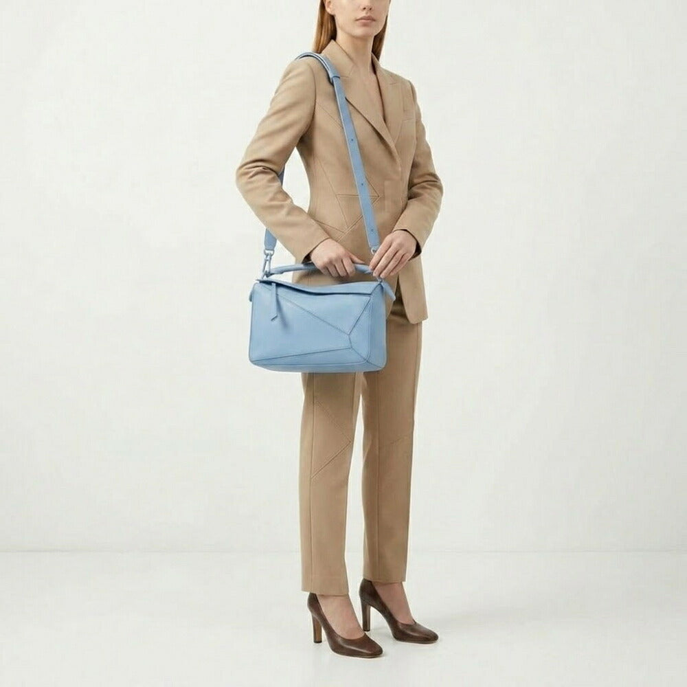 LOEWE ロエベ レディース バッグ ショルダーバッグ PUZZLE SOLID BAG ブルー ロゴ パズルバッグ アナグラム B510S20X03