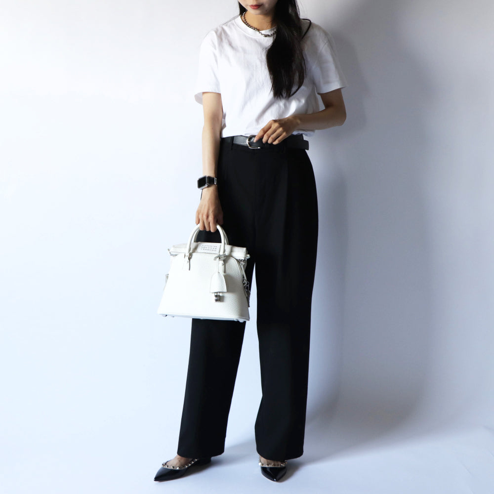 Maison Margiela 5AC ミニ ホワイト カーフ フォーステッチ