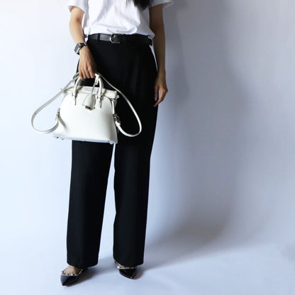 Maison Margiela 5AC ミニ ホワイト カーフ フォーステッチ