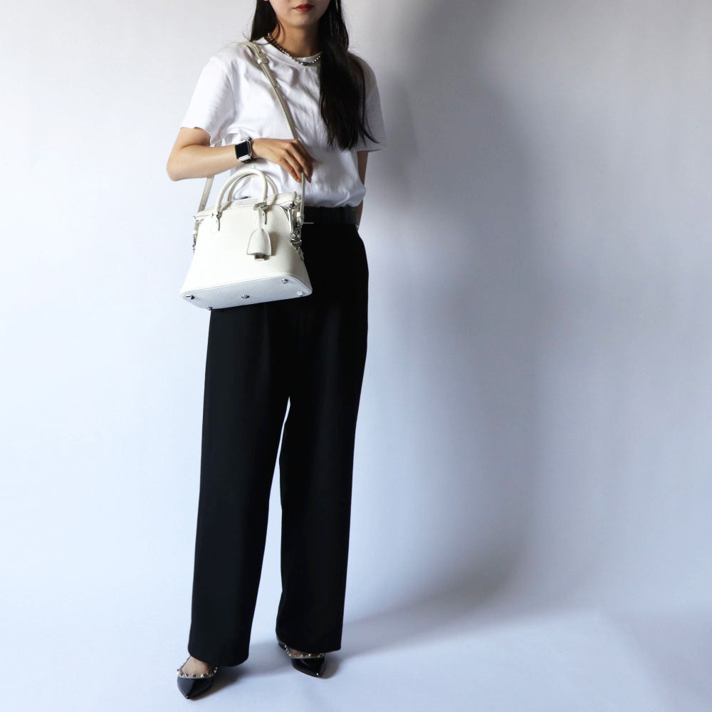 Maison Margiela 5AC ミニ ホワイト カーフ フォーステッチ