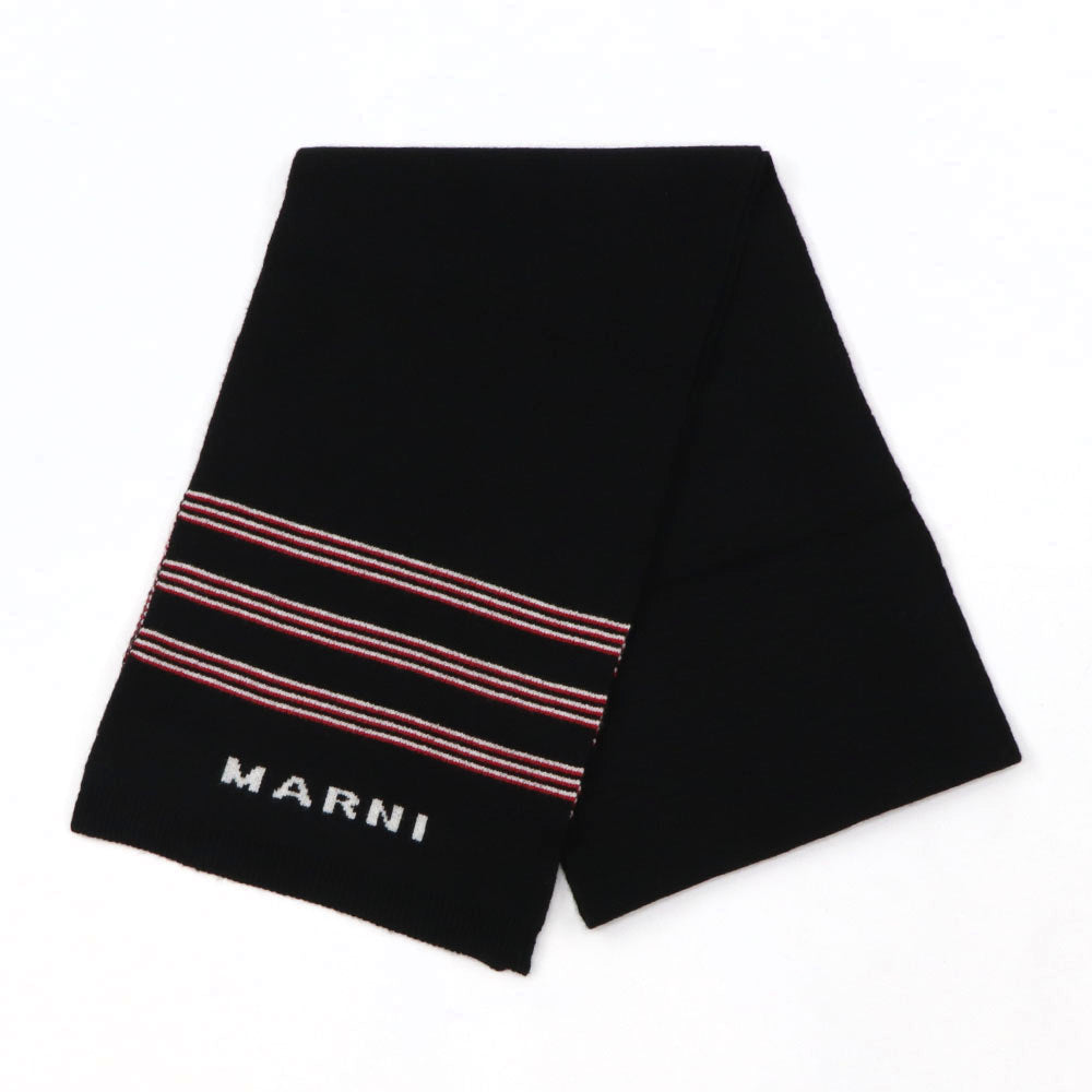 MARNI マフラー カシミヤ ウール ロゴ