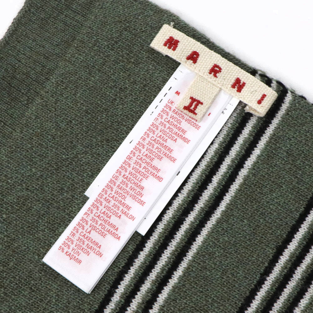 MARNI マフラー カシミヤ ウール ロゴ