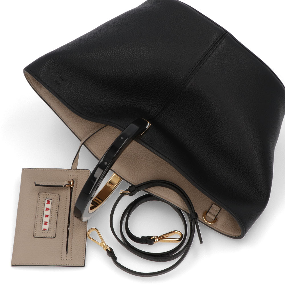 〈残りわずか〉MARNI マルニ 2WAY ハンドバッグ ブラック MARNI】2WAYハンドバッグ SHMP0039Y0LV639【BLACK+BLACK+BLACK