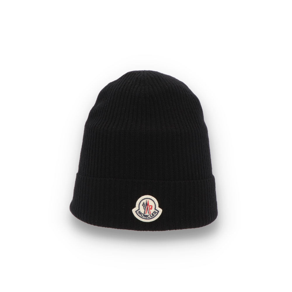 MONCLER モンクレール ユニセックス 帽子 ニット帽 ブラック ウール カシミヤ ニットキャップ ビーニー 3B00074 M1900