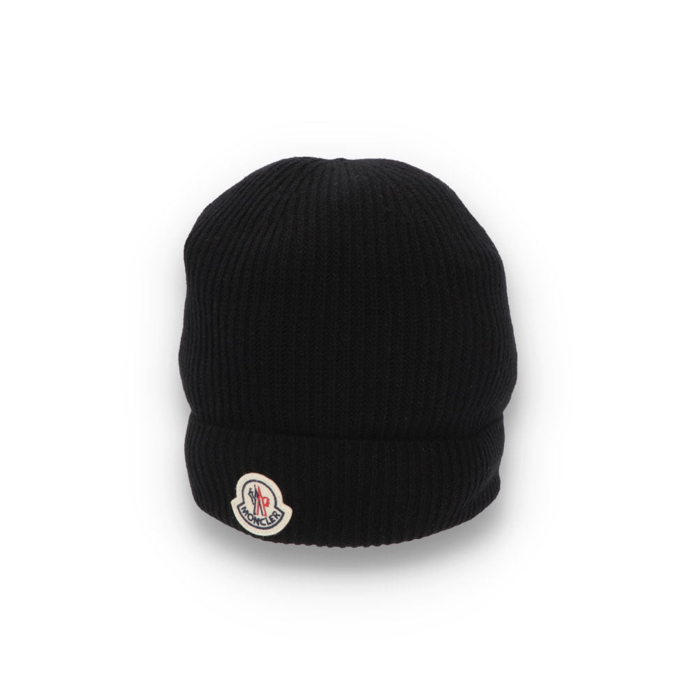MONCLER モンクレール ユニセックス 帽子 ニット帽 ブラック ウール カシミヤ ニットキャップ ビーニー 3B00074 M1900