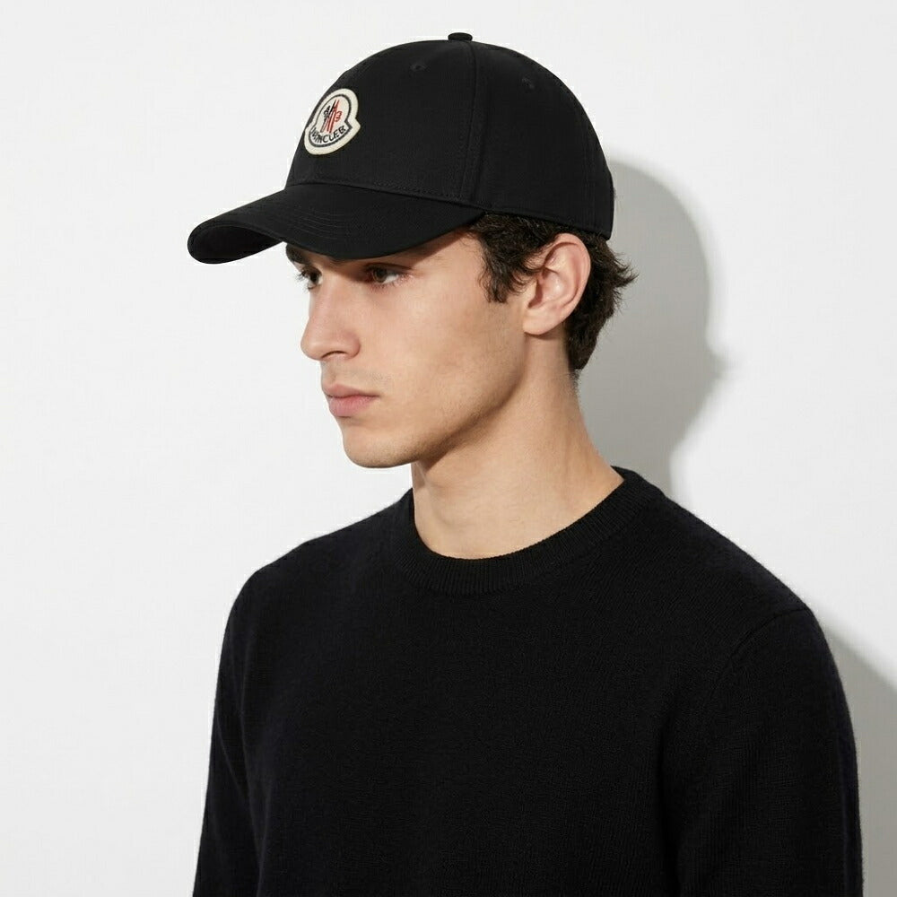MONCLER モンクレール ユニセックス 帽子 キャップ ブラック コットン ベースボールキャップ 3B00037 4863