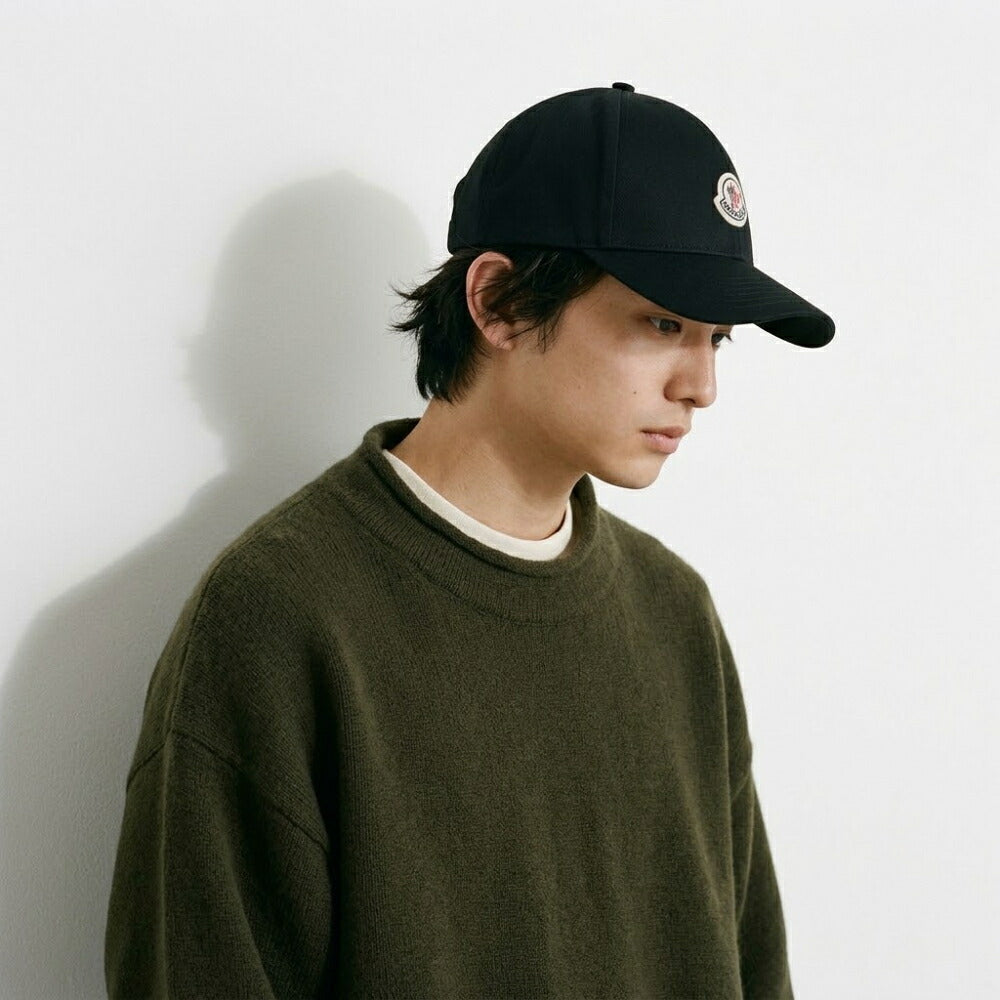 MONCLER モンクレール ユニセックス 帽子 キャップ ブラック コットン ベースボールキャップ 3B00037 4863