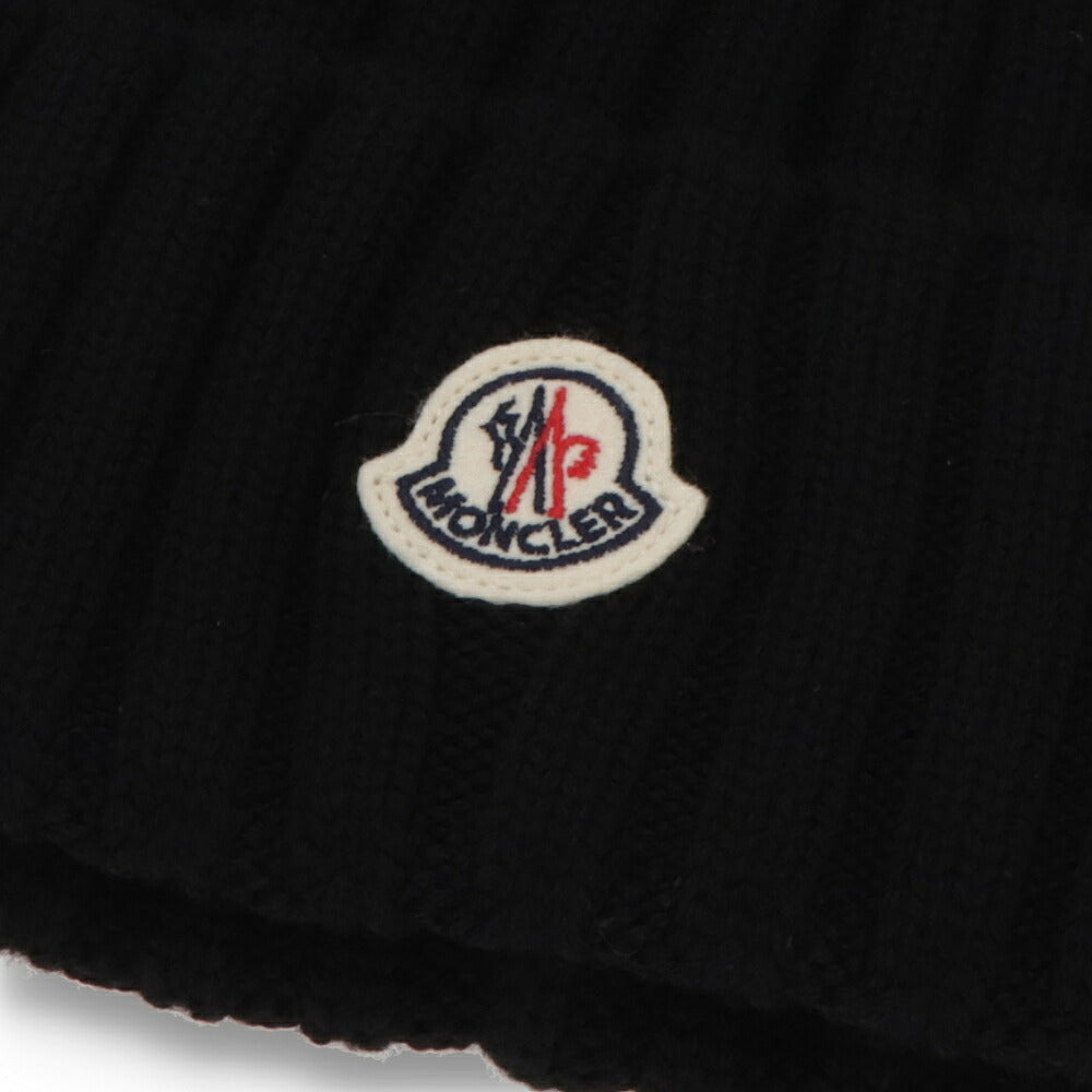 MONCLER モンクレール レディース 帽子 ニット帽 オフホワイト レッド ブラック ウール ニットキャップ ビーニー 3B00036 A9327