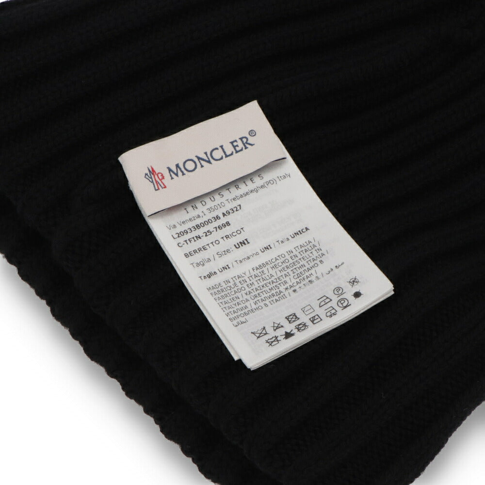 MONCLER モンクレール レディース 帽子 ニット帽 オフホワイト レッド ブラック ウール ニットキャップ ビーニー 3B00036 A9327