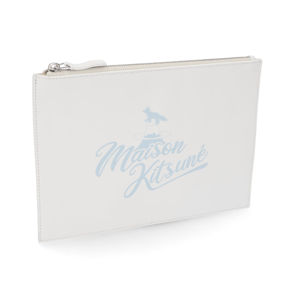 メゾン キツネ ポーチ ホワイト ライトブルー