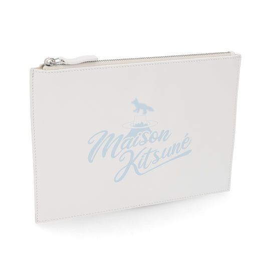 メゾン キツネ ポーチ ホワイト ライトブルー