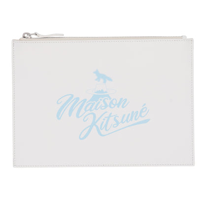 メゾン キツネ ポーチ ホワイト ライトブルー