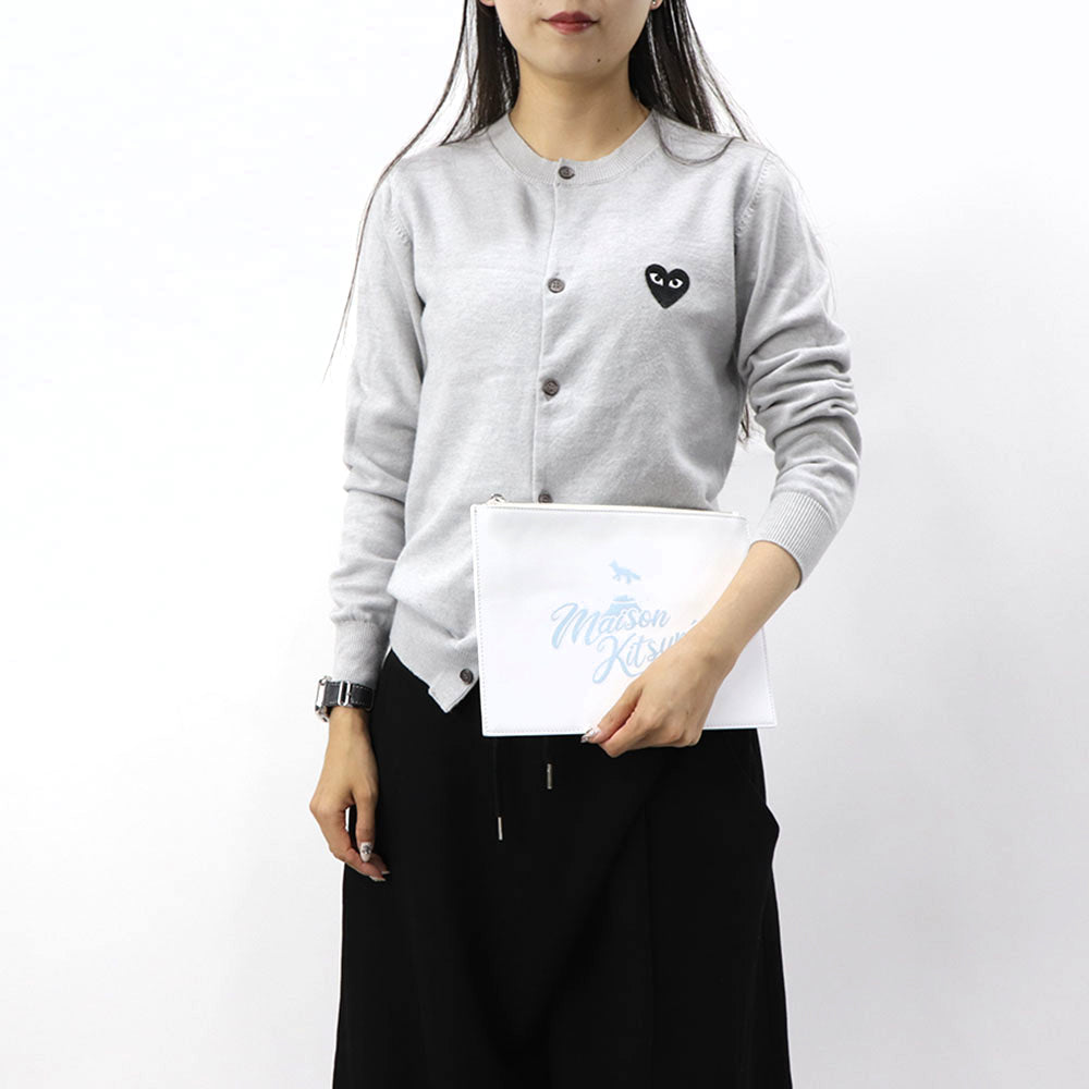 メゾン キツネ ポーチ ホワイト ライトブルー