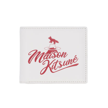 メゾン キツネ 二つ折り財布 ホワイト ロゴ ユニセックス