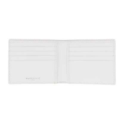 メゾン キツネ 二つ折り財布 ホワイト ロゴ ユニセックス