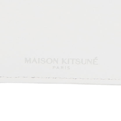 メゾン キツネ 二つ折り財布 ホワイト ロゴ ユニセックス