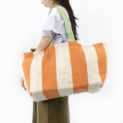 MAISON KITSUNE トートバッグ CKU08802 P850 オレンジ×ホワイト