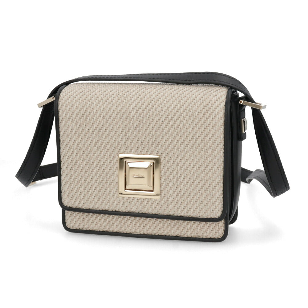 Max Mara ショルダーバッグ ブラック×ベージュ サマーバッグ