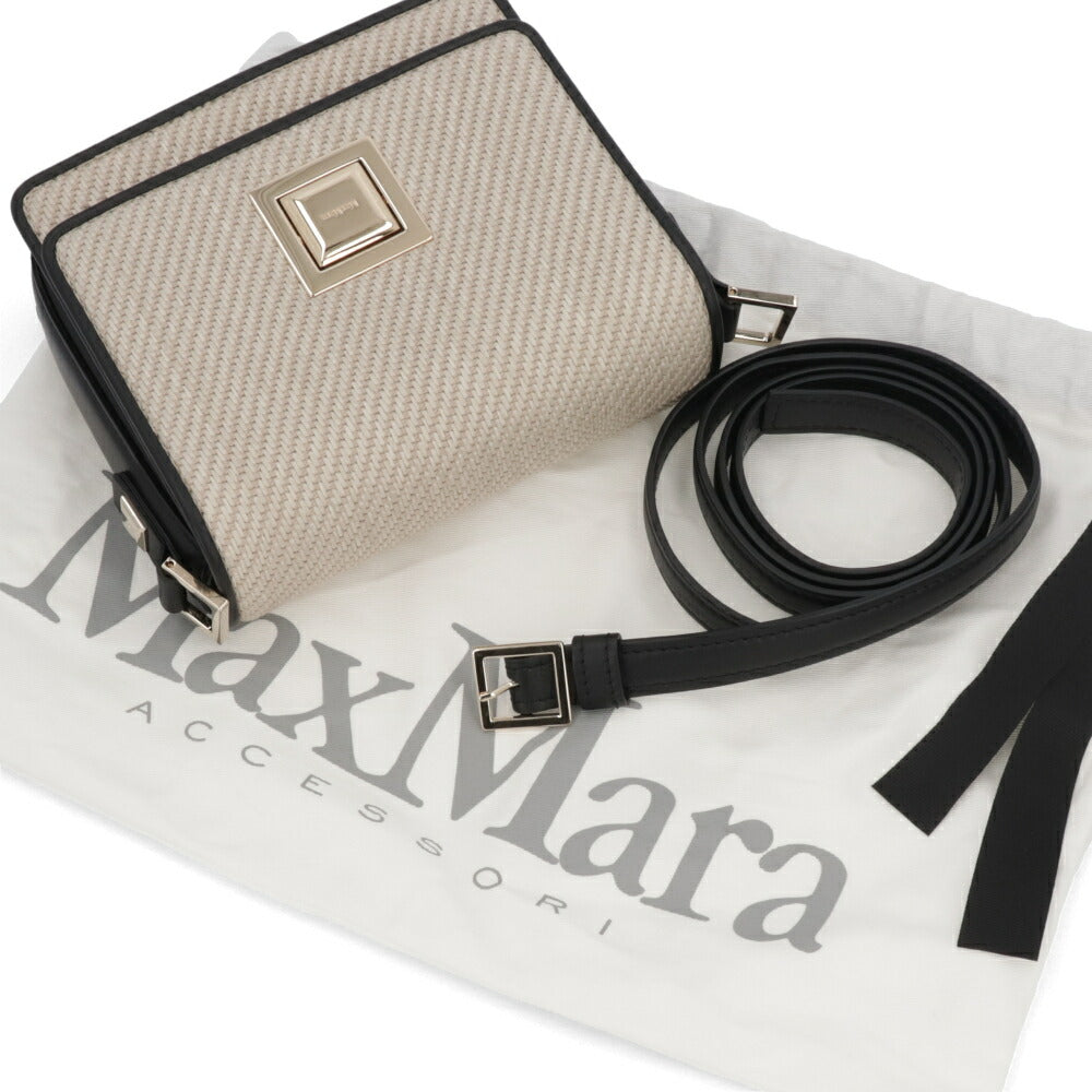 Max Mara ショルダーバッグ ブラック×ベージュ サマーバッグ