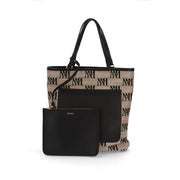 Max Mara トートバッグ  ベージュ系×ブラック モノグラム 14511042