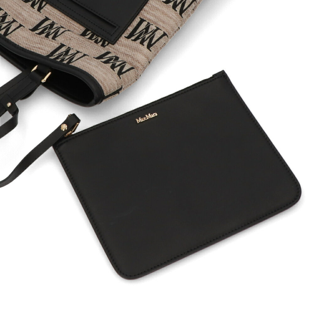Max Mara トートバッグ  ベージュ系×ブラック モノグラム 14511042