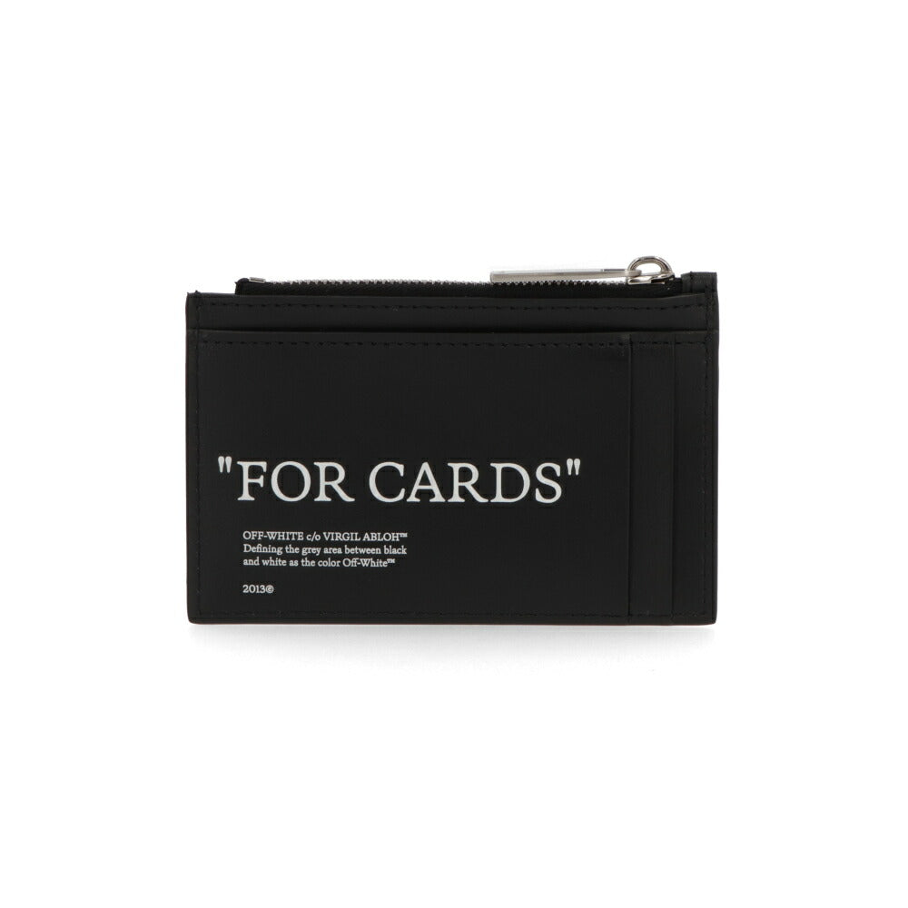 Off-White カードケース BLACK レザー フラグメントケース ロゴ 小銭入れ コインケース OMND085S24LEA0011001