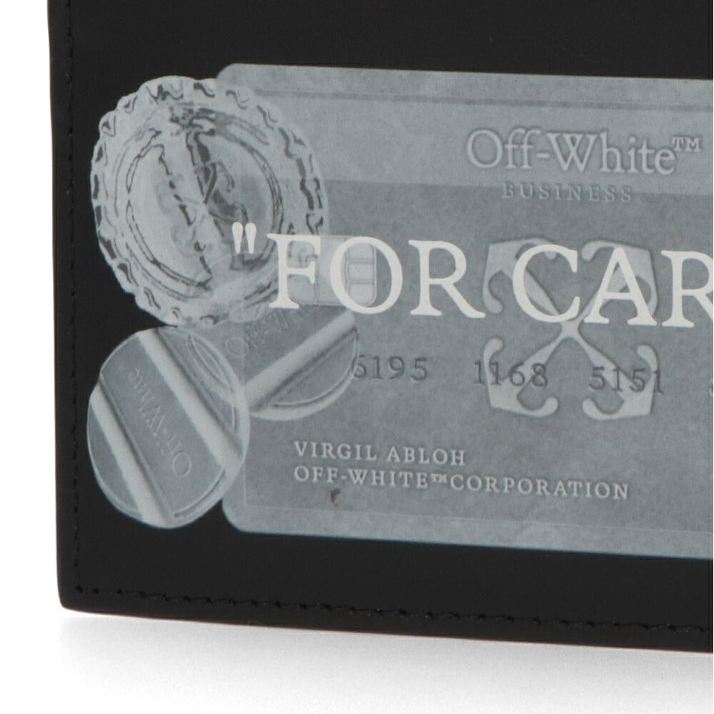 Off-White カードケース BLACK レザー フラグメントケース ロゴ 小銭入れ コインケース OMND085S24LEA0011001