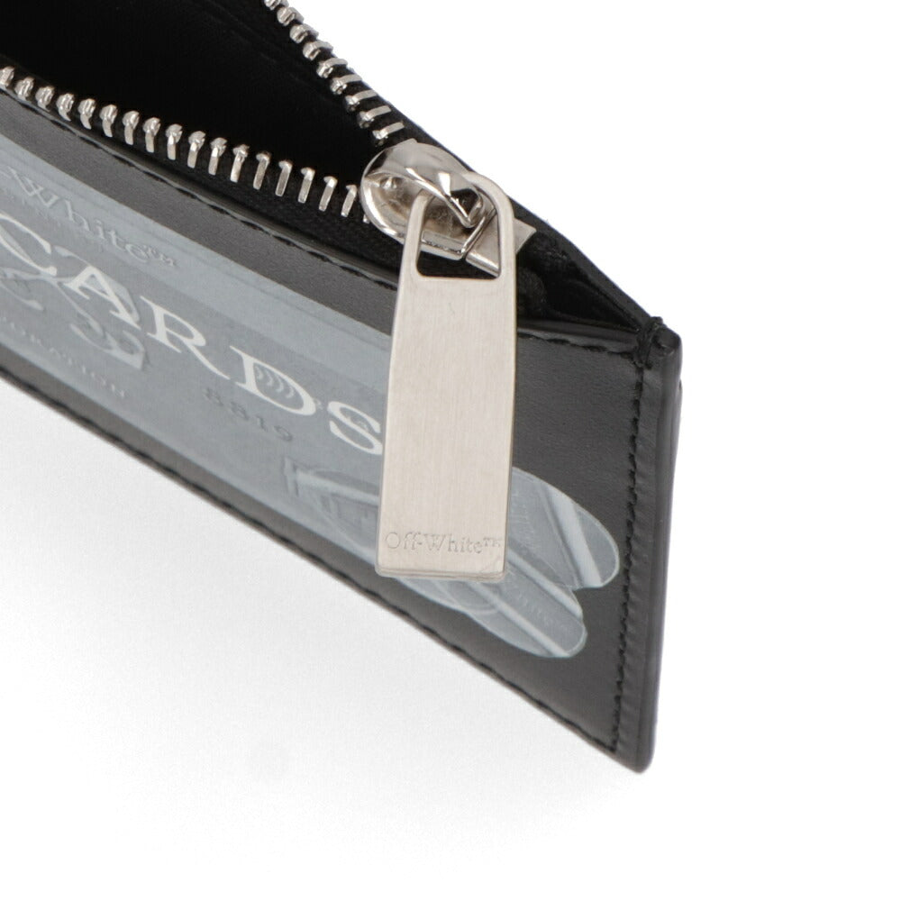 Off-White カードケース BLACK レザー フラグメントケース ロゴ 小銭入れ コインケース OMND085S24LEA0011001