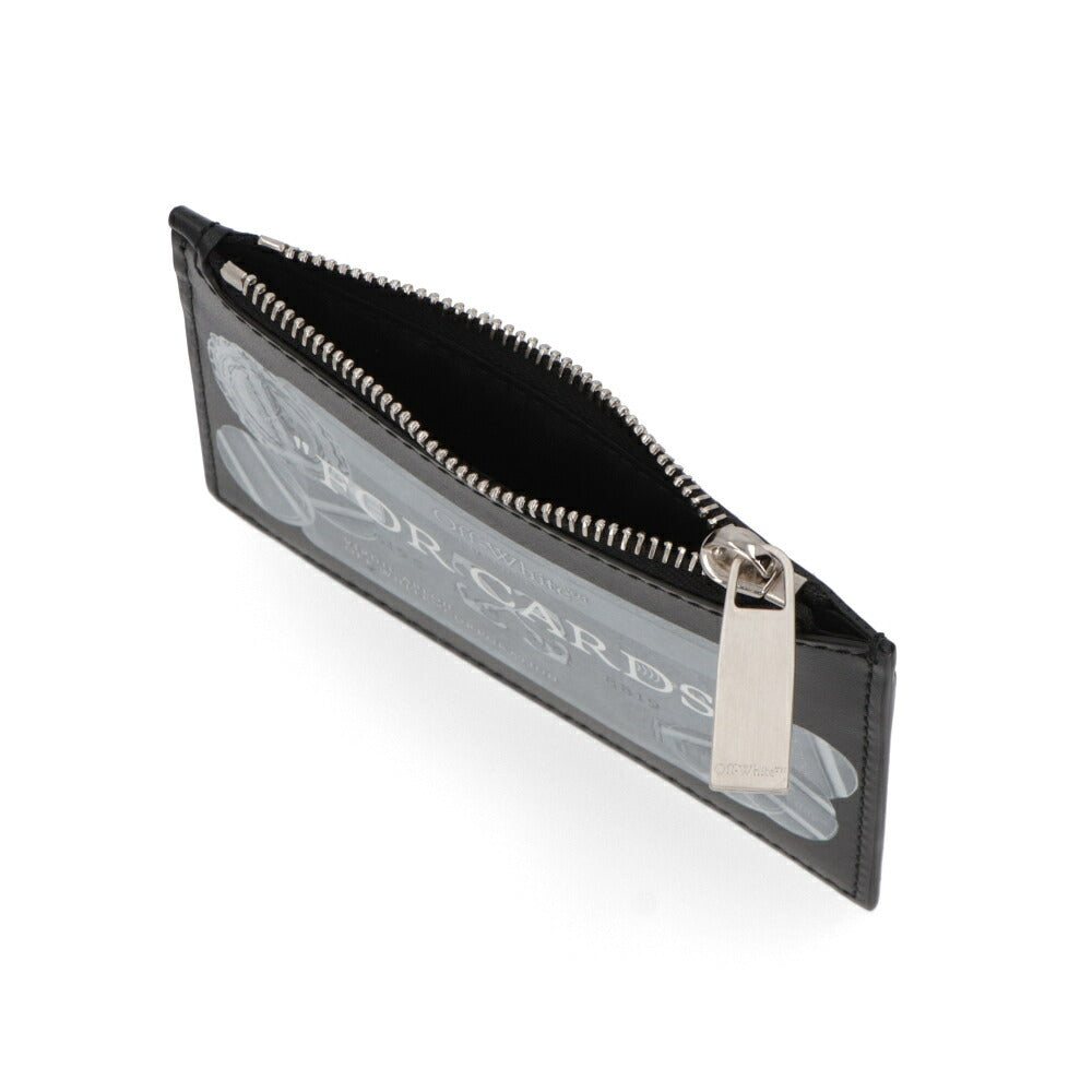 Off-White カードケース BLACK レザー フラグメントケース ロゴ 小銭入れ コインケース OMND085S24LEA0011001