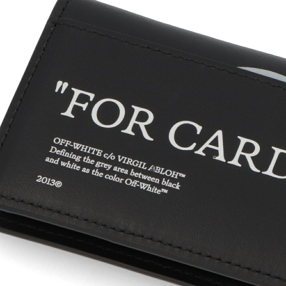 Off-White カードケース BLACK レザー カードケース 二つ折り 名刺入れ  OMND086S24LEA0011001