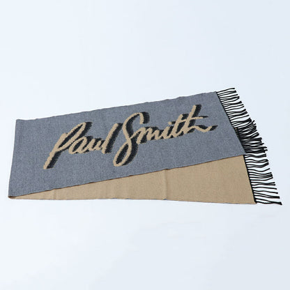 ポール スミス Paul Smith マフラー・ストール・スカーフ マフラー ユニセックス SCARF LOGO JACQUARD カーキ×ピンク グレー×ベージュ ウール アクリル ウール混紡 ロゴ カーキ ピンク グレー フリンジ  M1A-150C-L550