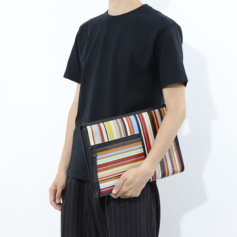 Paul Smith クラッチバッグ DOC CASE SIG STRIPE