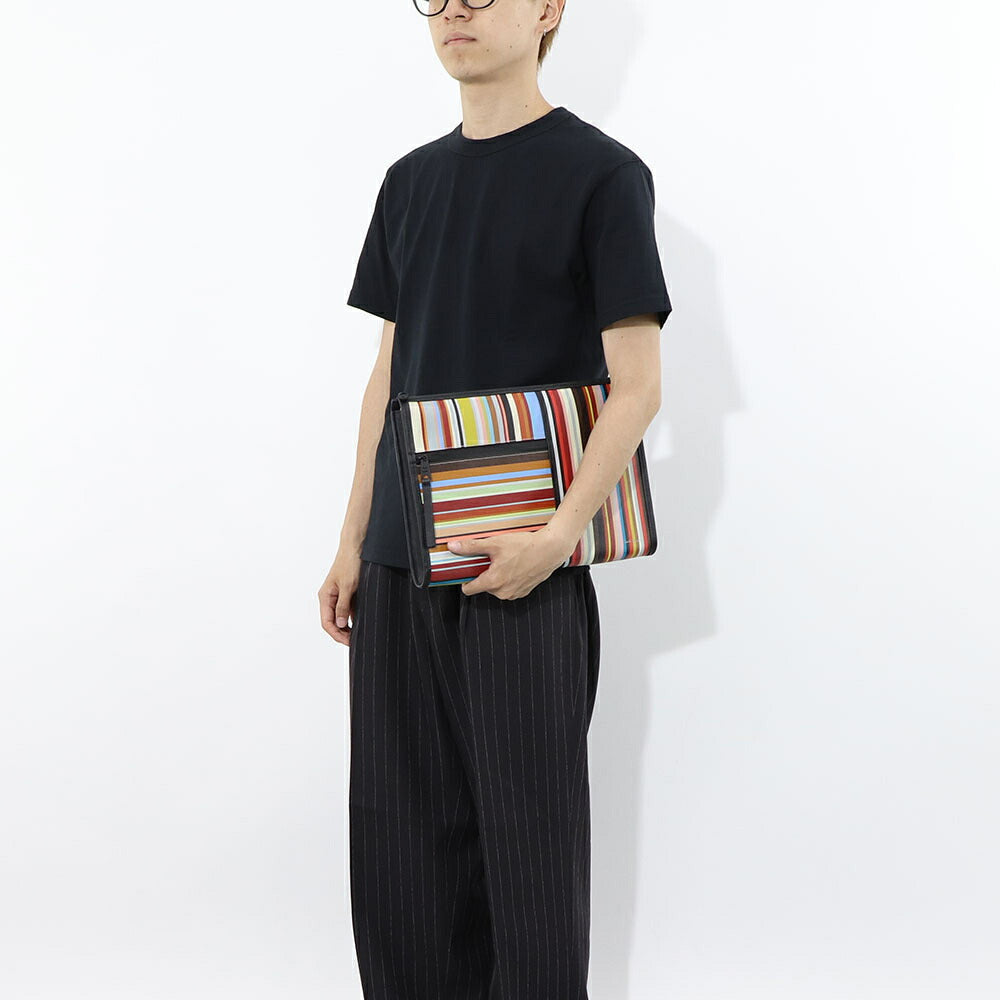 Paul Smith クラッチバッグ DOC CASE SIG STRIPE