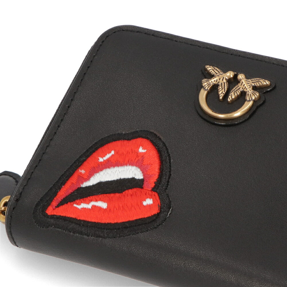 PINKO  ホワイト ブラック ミニ ラウンド 小銭入れ付き 1G2061-Y82K