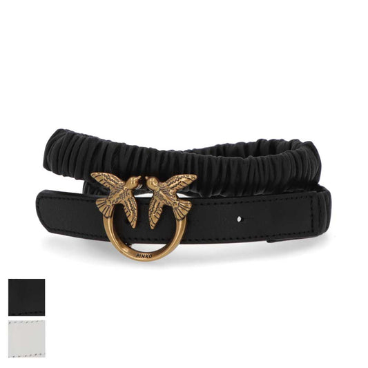 PINKO ベルト ホワイト ブラック バックル 100823-A0F2